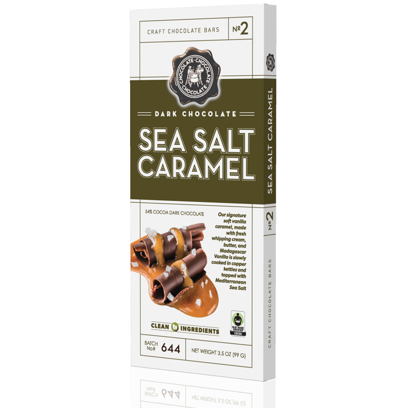 Sea Salt Caramel Dark Chocolate Candy Bars (30 pack of bars)