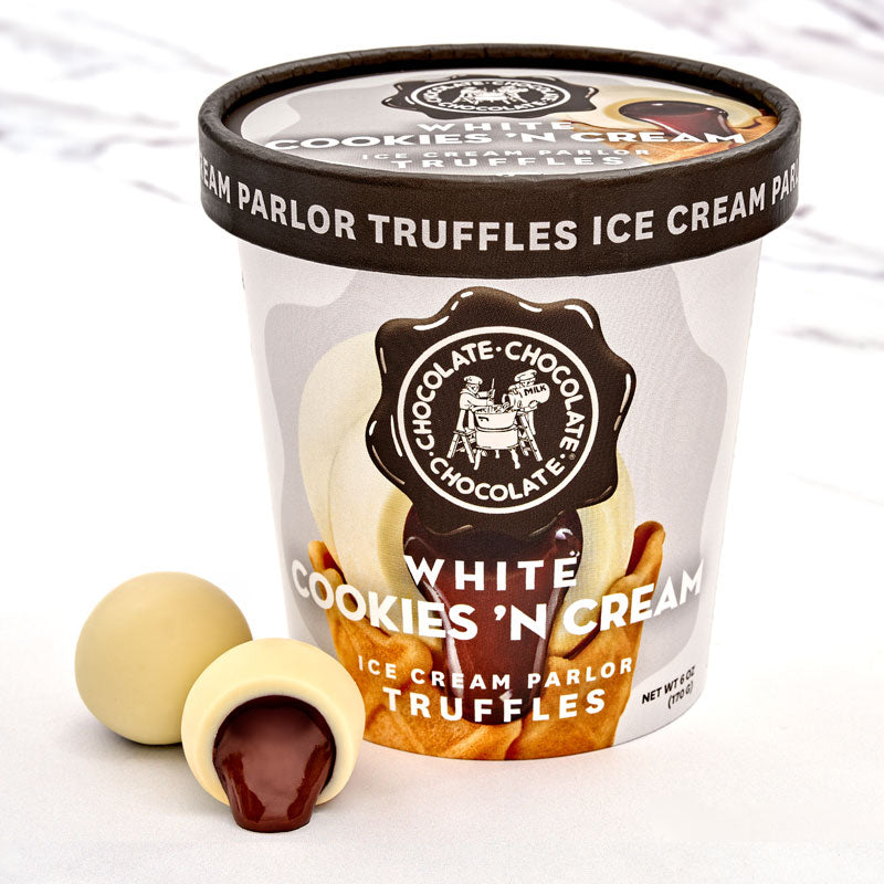 White Cookies & Creme  Ice Cream Parlor Truffles - 6 OZ