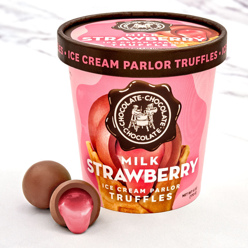 Milk Strawberry Ice Cream Parlor Truffles - 6 OZ